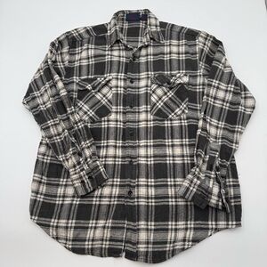 Vintage Dakota Shirt Men's Large Plaid Long Sleeve Button Up Flannel Thick